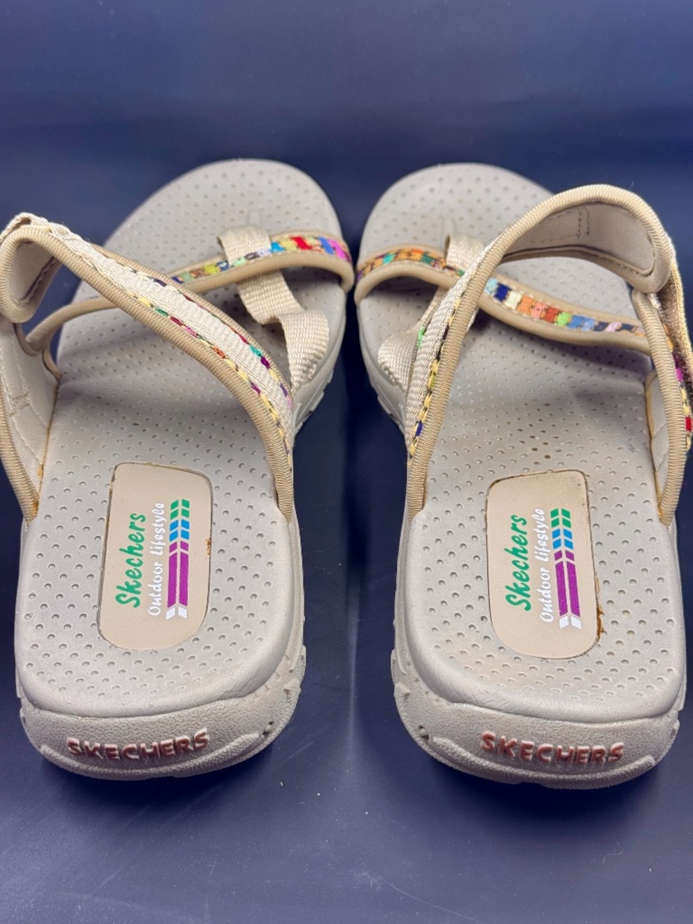 Women's Skechers Size 8 Reggae - Mad Swag - Tan Natural Slide Sandals #41124 - Picture 4 of 10